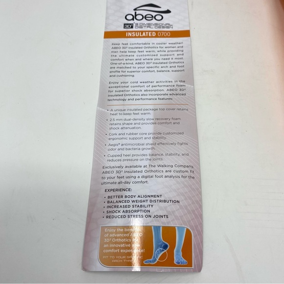 ABEO Men’s 3D3 Orthotics Premium Orthotic Insert - Size 10 - Picture 6 of 6